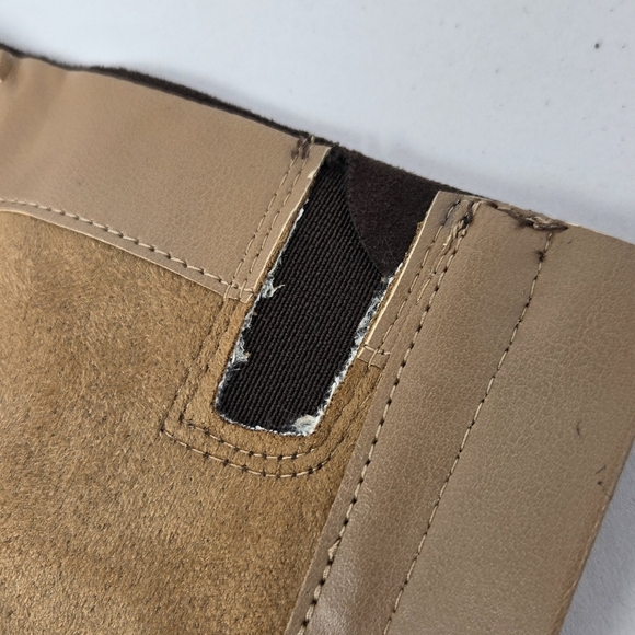 Nordstrom Rack Womens Knee High Heel Boots Sz 6.5M Faux Brown Suede Stretch Calf - Picture 11 of 11